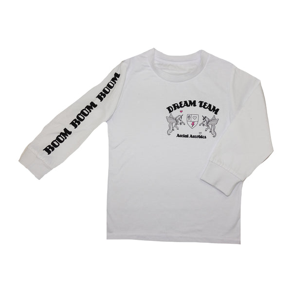 Dream Team Pegasus Long Sleeve Graphic Tee- White