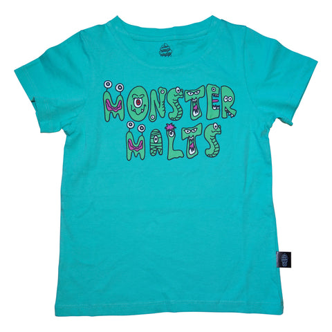 Monster Malts Graphic Tee in Teal - Ice Cream Castles